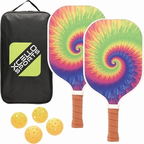 Fiberglass Pickleball Paddle Set of 2 with Carry Case and 4 Pickleballs