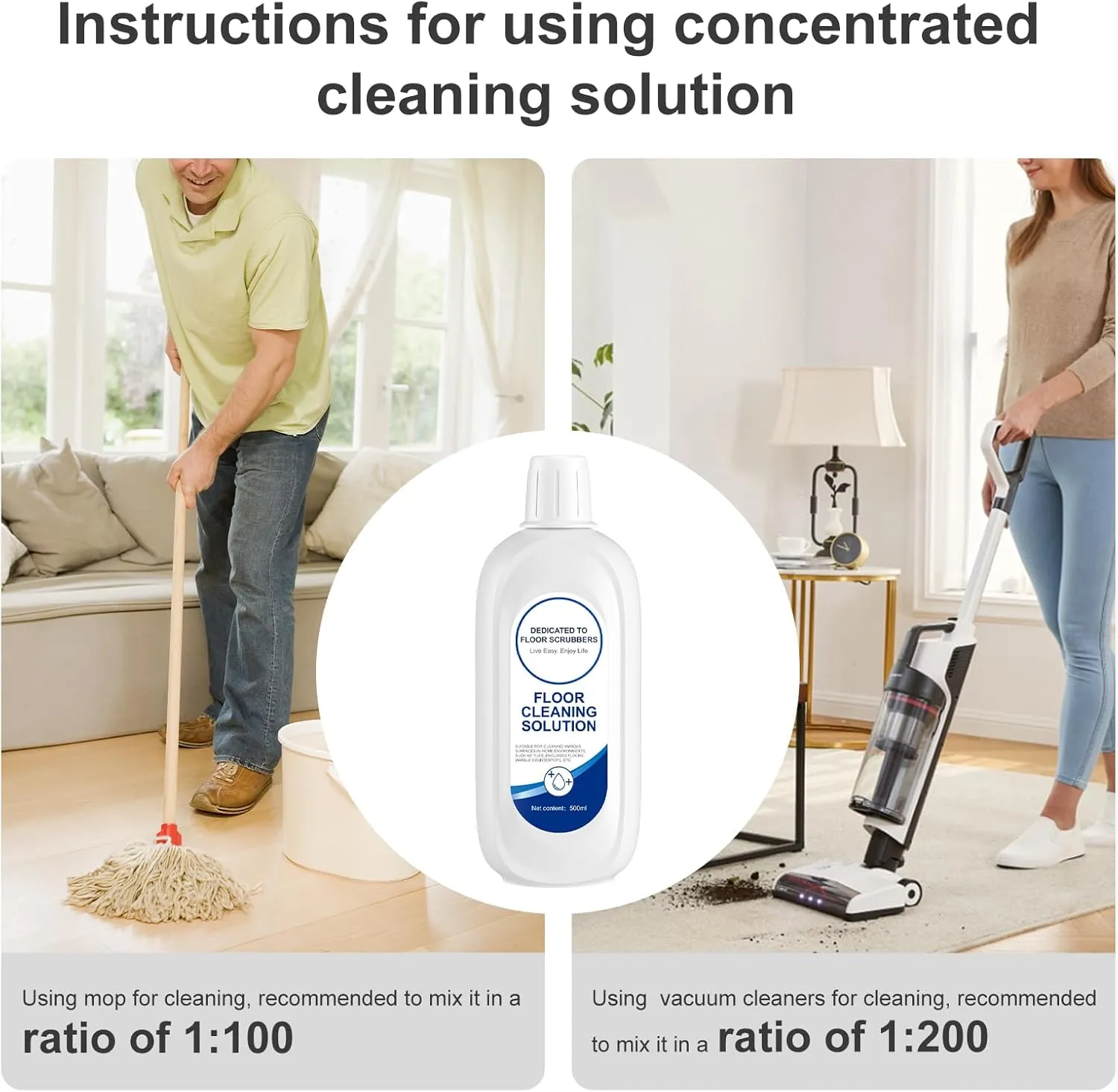 Floor Cleaning Solution Compatible With Tineco Wet & Dry Vacuum Mop, All Robotic Vacuum Cleaners (2 Bottle, Original)