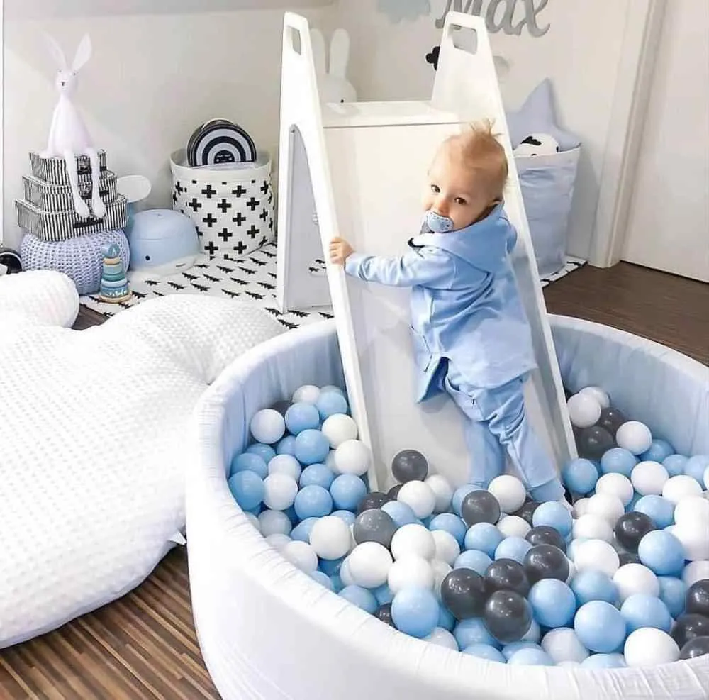Foam Ball Pit, 47.2"x 11.8" Large Ball Pits for Toddlers, Soft Round Kiddie Kids Baby Playpen Ball Pool, Ideal Gift for Babies Indoor and Outdoor Game, Balls not Included, White
