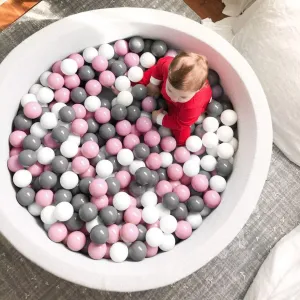 Foam Ball Pit, 47.2"x 11.8" Large Ball Pits for Toddlers, Soft Round Kiddie Kids Baby Playpen Ball Pool, Ideal Gift for Babies Indoor and Outdoor Game, Balls not Included, White