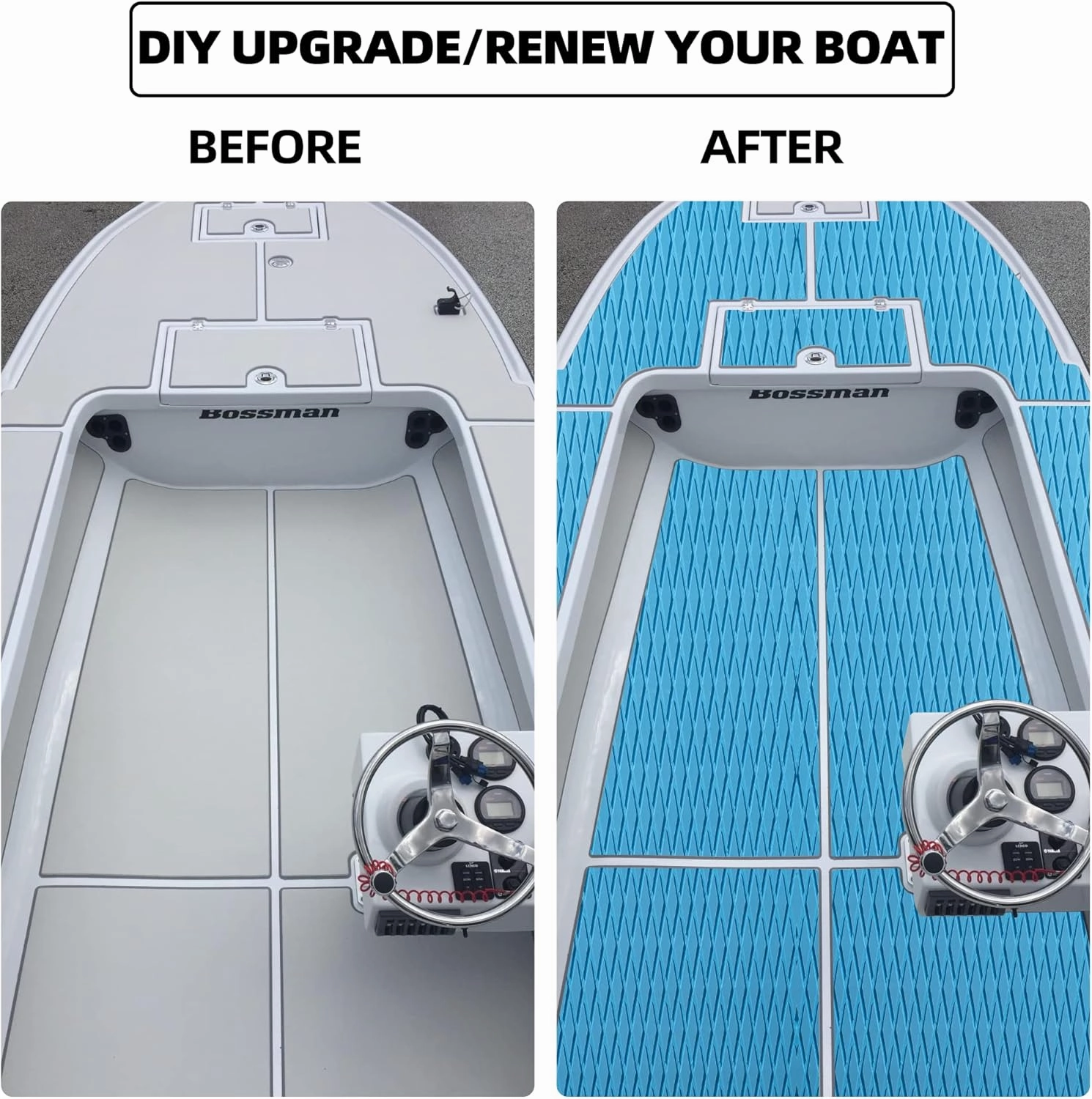 FOCEAN Boat Flooring EVA Foam Boat Decking Camo Marine Flooring Self-Adhesive Marine Mat for Motorboat RV Yacht Kayak 94.5" x 47.2"/23.6"/15.7"