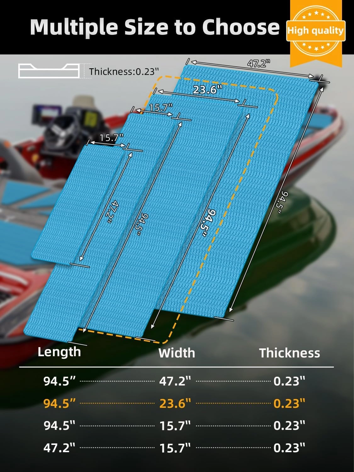 FOCEAN Boat Flooring EVA Foam Boat Decking Camo Marine Flooring Self-Adhesive Marine Mat for Motorboat RV Yacht Kayak 94.5" x 47.2"/23.6"/15.7"