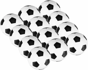Foosball Table Accessories 36mm Soccer Balls Set of 12 Replacement Balls for Tabletop Games Black White