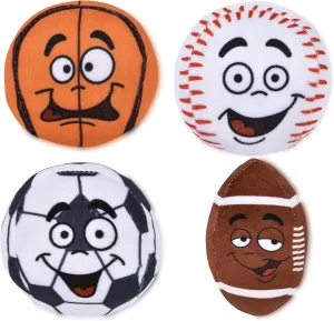 Forest & Twelfth Set of 4 Plush Sports Balls for Babies 4” Baby Balls, Includes Plush Basketball, Baseball, Soccer, Football Sports Toys, Great Gifts for Birthdays, Christmas, or Easter
