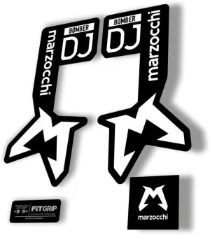 Fork Replacement Decal Sticker Compatibale for Marzocchi Bomber DJ 2025 Series White (Glossy)