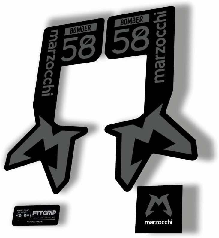 Fork Replacement Decal Sticker Compatibale for Marzocchi Bomber 58 2025 Series Gray (Glossy)