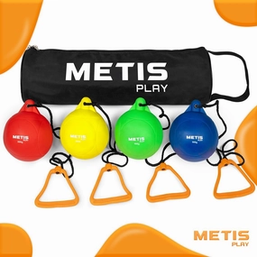 FORZA METIS Play Junior Hammer Set [Pack of 4] – PVC Throwing Hammers for Kids | Assorted Colors, 09lb-1.8lb Weights, Includes Carry Bag – Ideal for Training & Competitions