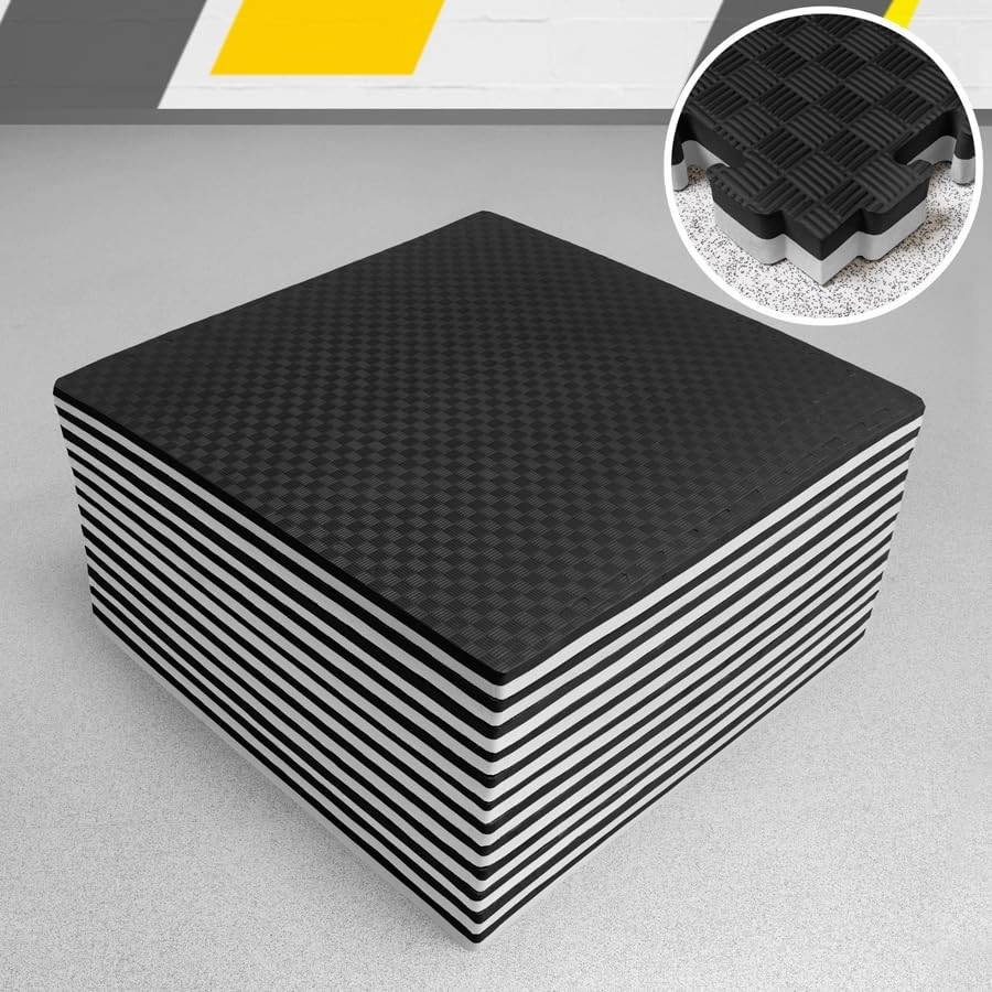 FORZA Reversible All-Purpose Foam Mats | Interlocking EVA & PE Foam Flooring for Martial Arts, Gyms, and Home Use – 0.8in & 1.6in Thickness