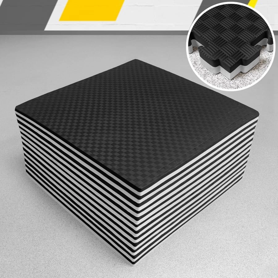 FORZA Reversible All-Purpose Foam Mats | Interlocking EVA & PE Foam Flooring for Martial Arts, Gyms, and Home Use – 0.8in & 1.6in Thickness