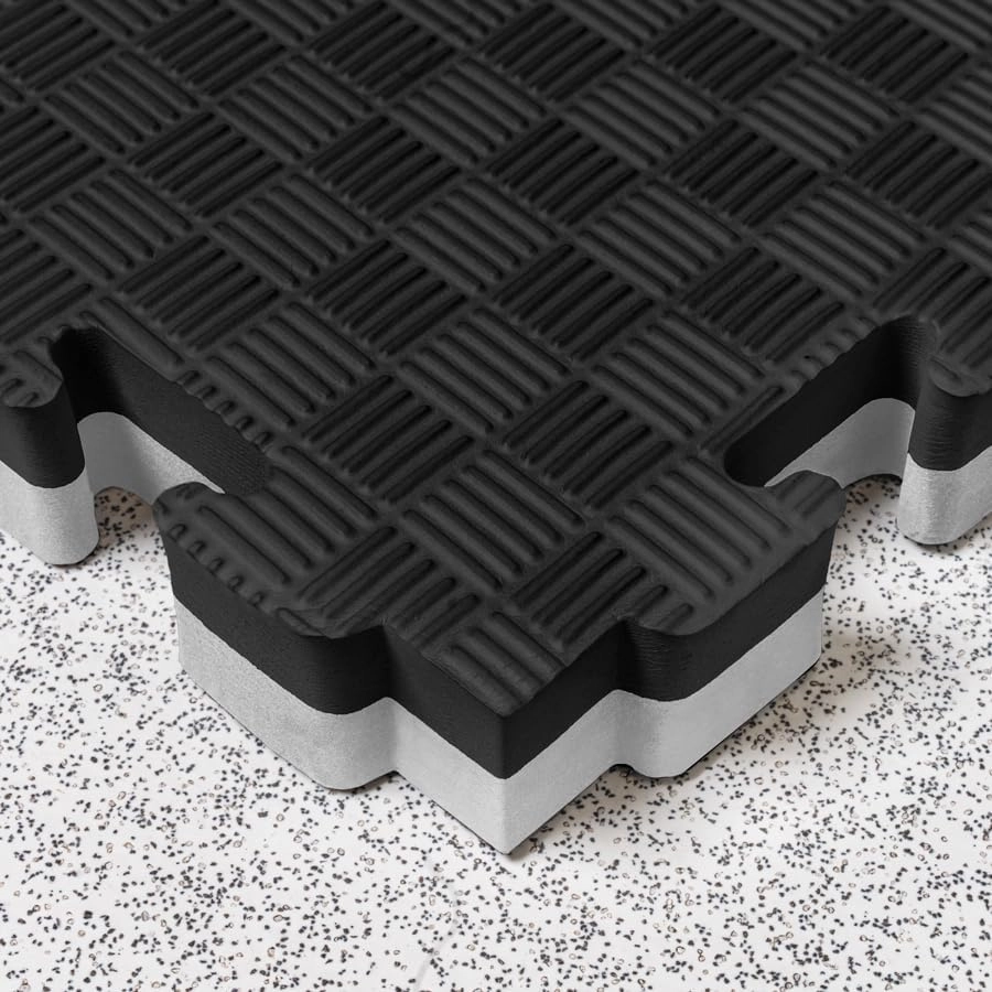 FORZA Reversible All-Purpose Foam Mats | Interlocking EVA & PE Foam Flooring for Martial Arts, Gyms, and Home Use – 0.8in & 1.6in Thickness