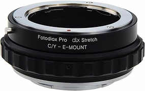 Fotodiox DLX Stretch Lens Mount Adapter - Contax/Yashica (CY) SLR Lens to Sony Alpha E-Mount Mirrorless Camera Body with Macro Focusing Helicoid and Magnetic Drop-in Filters