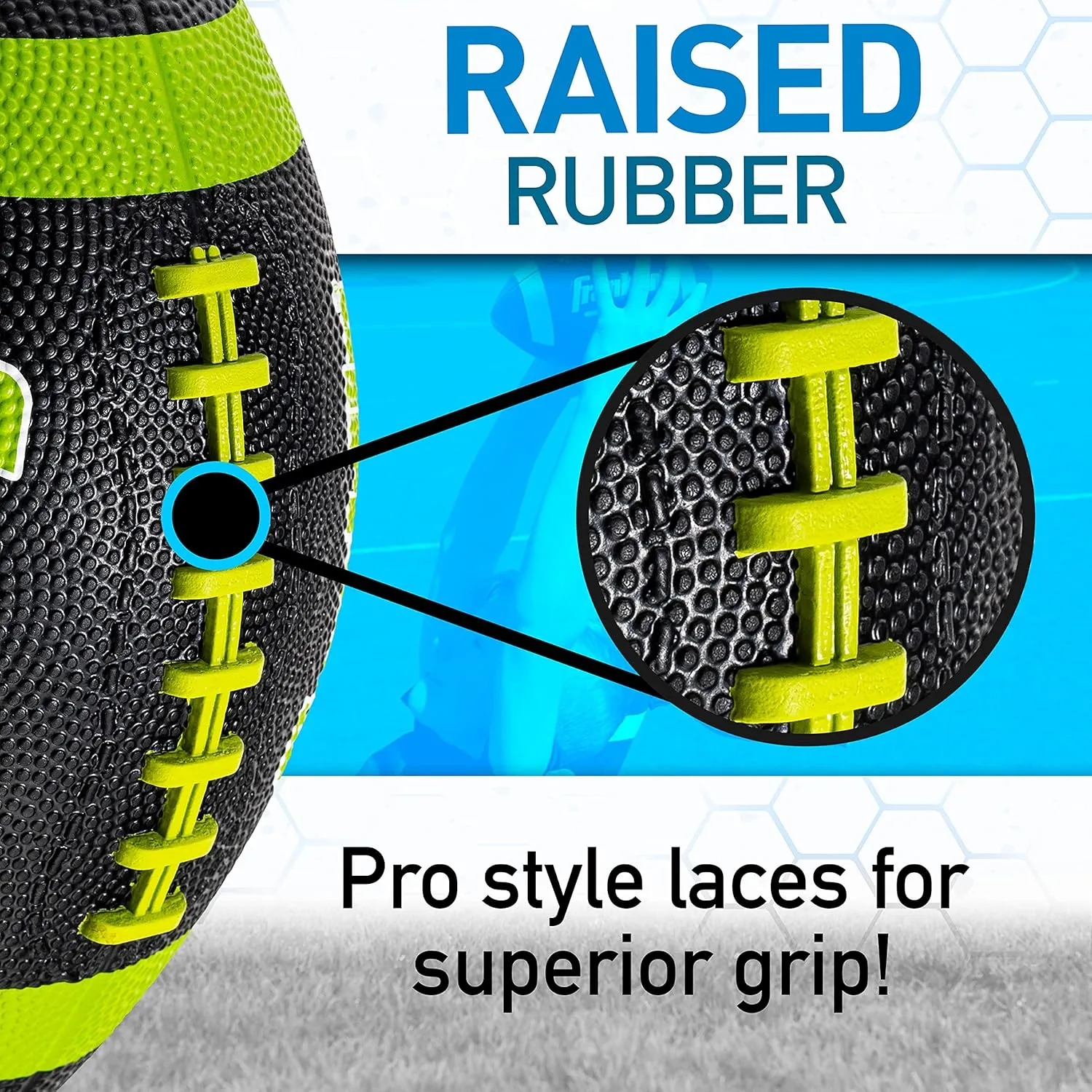 Franklin Sports Kids Junior Grip-Rite Youth Junior Size Rubber Footballs - Peewee Kids Durable Outdoor Footballs - Single & Bulk Packs Available