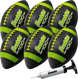Franklin Sports Kids Junior Grip-Rite Youth Junior Size Rubber Footballs - Peewee Kids Durable Outdoor Footballs - Single & Bulk Packs Available