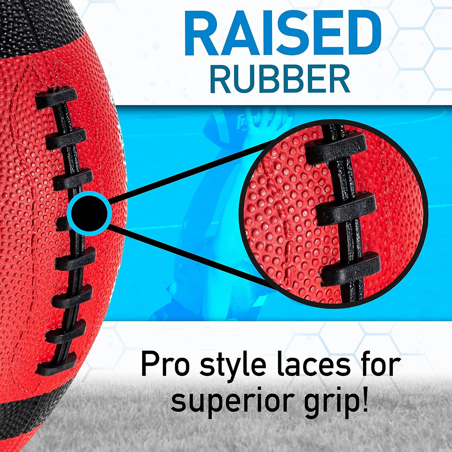 Franklin Sports Kids Junior Grip-Rite Youth Junior Size Rubber Footballs - Peewee Kids Durable Outdoor Footballs - Single & Bulk Packs Available