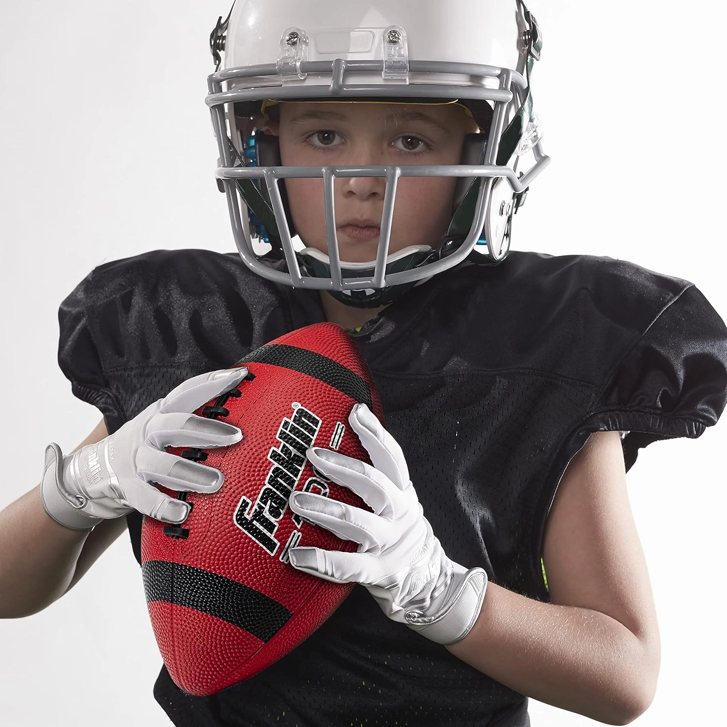 Franklin Sports Kids Junior Grip-Rite Youth Junior Size Rubber Footballs - Peewee Kids Durable Outdoor Footballs - Single & Bulk Packs Available