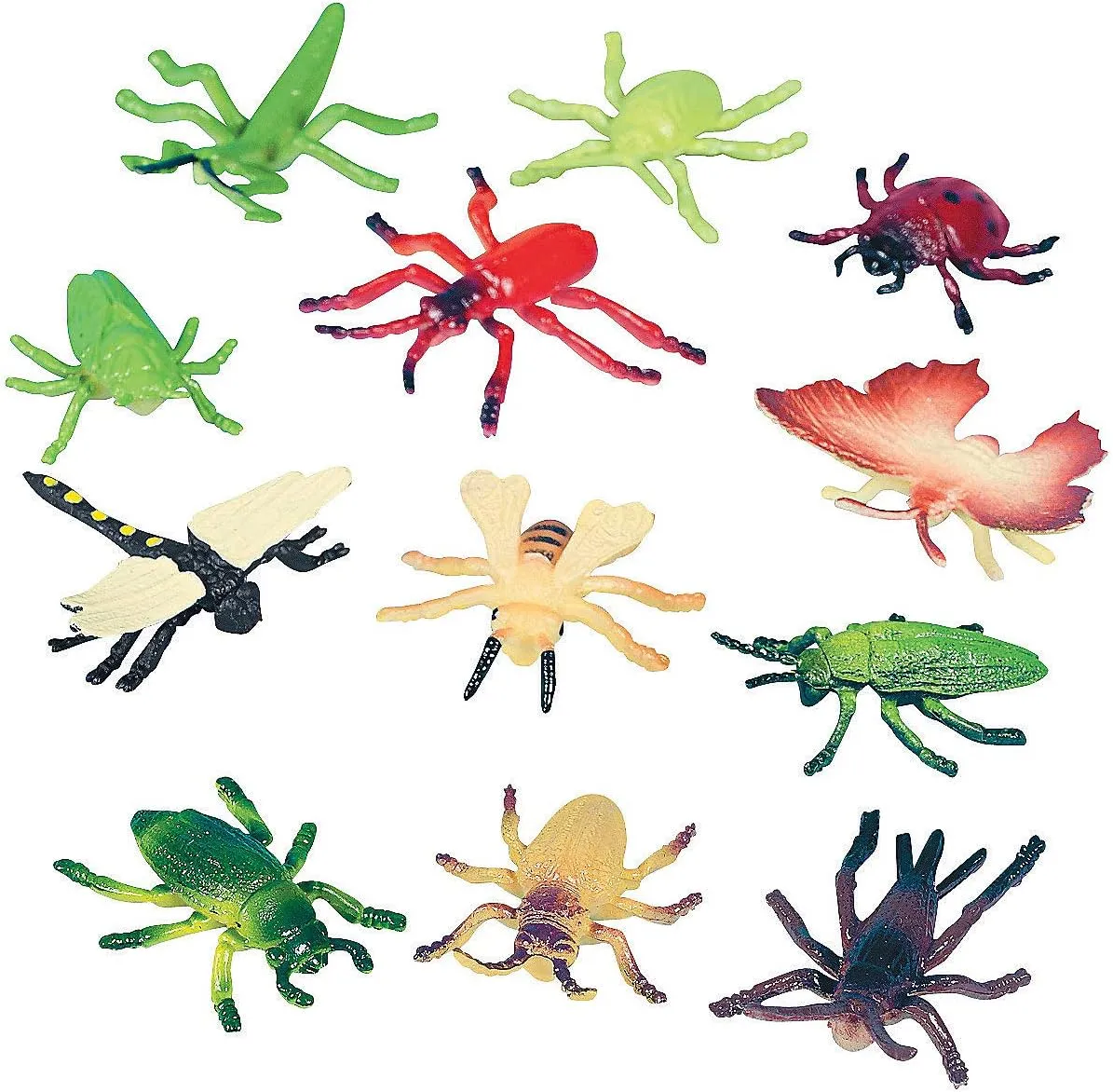 Fun Express Small Vinyl Bugs Action Figures - Colorful Toy Insects for Party Favors Playtime & Educational Fun - Ideal for Kids' Activities Receptions and Special Occasions - 48 Pieces