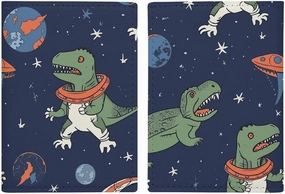 Funny Astronaut Dinosaur Rocket Travel Passport Holder with Credit Card Slots And Boarding Pass Slot Passport Book Holder for Passports Credit Cards Boarding Passes