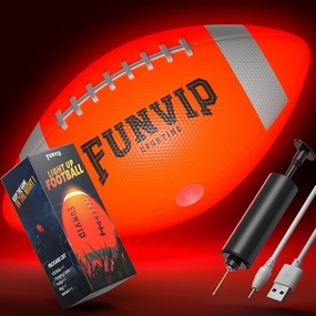 Funvip Rechargeable Glow-in-The-Dark Football Toy, Size 6 - Perfect for Kids & Teens, Outdoor Sports, Birthdays, and Special Occasions