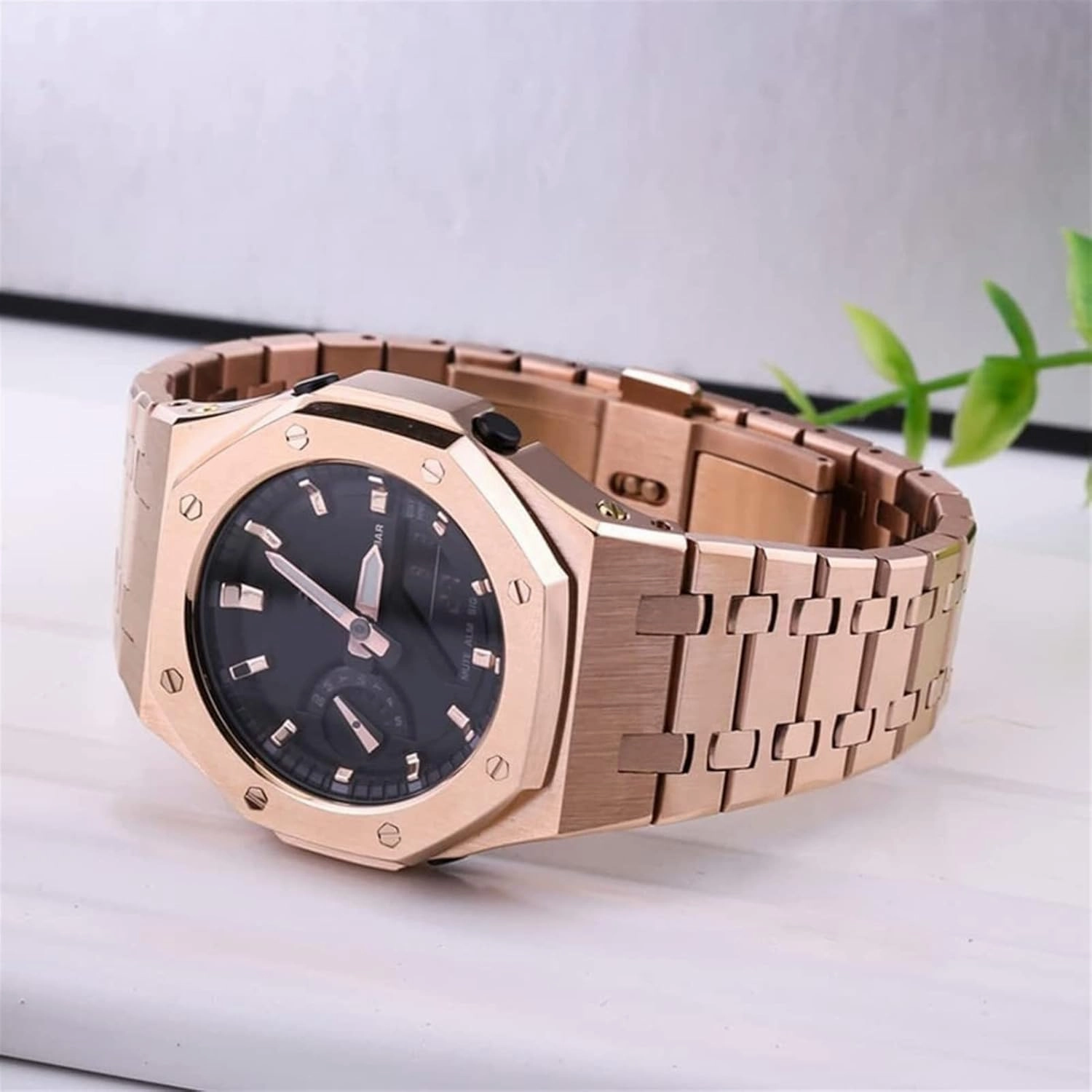 GA2100 Metal Watch Band Case Replacement Kit, Strap Bezel Accessories Compatible With Mens GA2100/GA-2110 Watches
