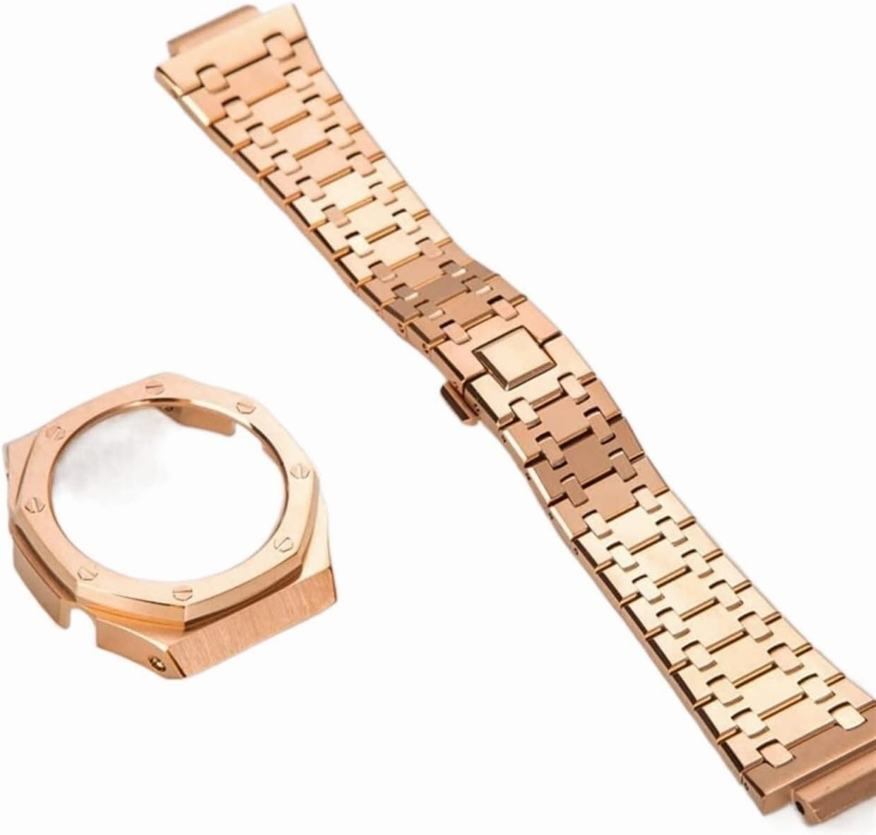 GA2100 Metal Watch Band Case Replacement Kit, Strap Bezel Accessories Compatible With Mens GA2100/GA-2110 Watches