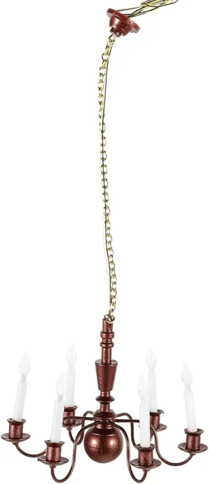 GANAZONO Dollhouse 6 Arm Candle Chandelier LED Miniature Wall Lamp Dollhouse Furniture Accessories Mini Bedroom Decor for Garden Sandbox Dollhouse Bronzing