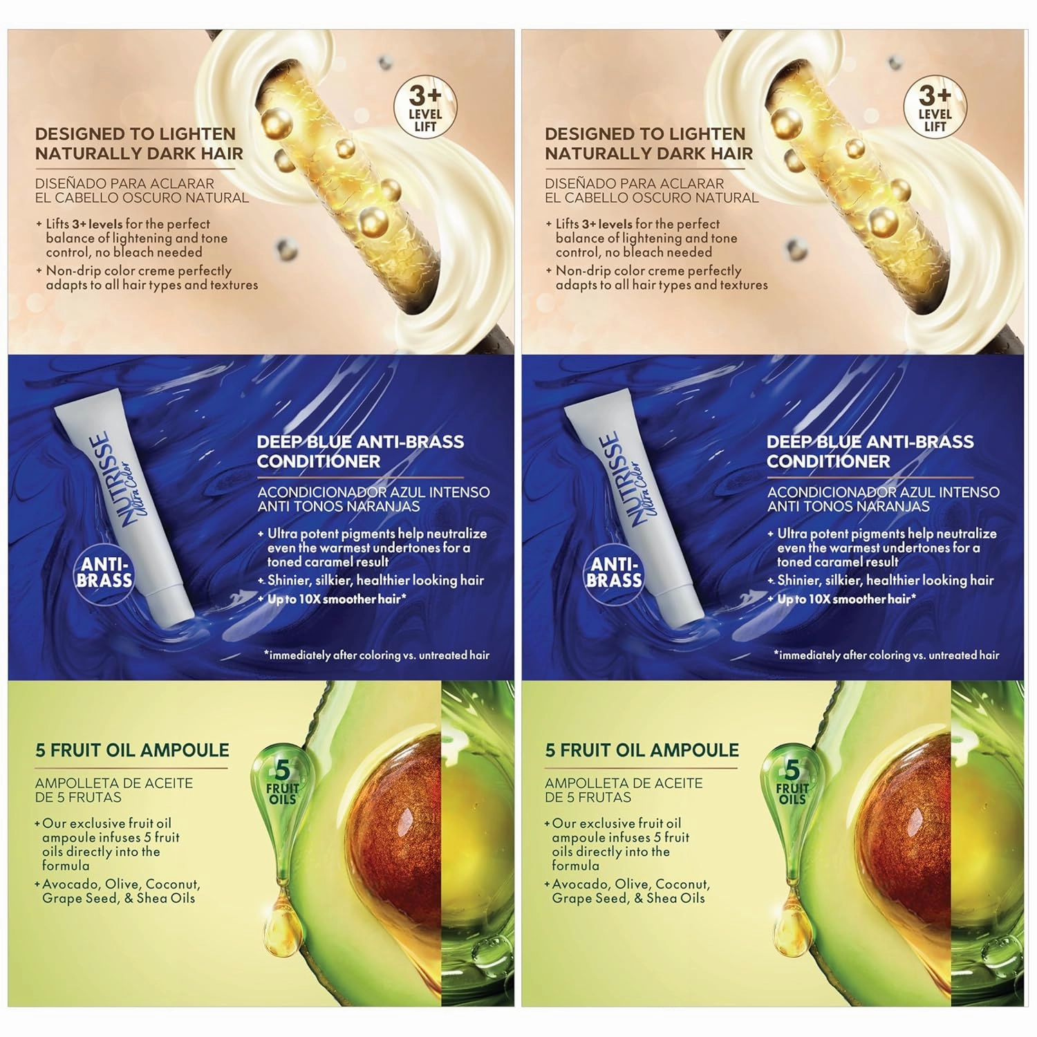 Garnier Nutrisse Ultra Color Nourishing Bold Permanent Hair Color Creme, LC1 Hi-Lift Light Brown (Salted Caramelo), Pack of 2, Hair Dye Kit for 8 Weeks of Bold Hair Color Even on Dark Bases