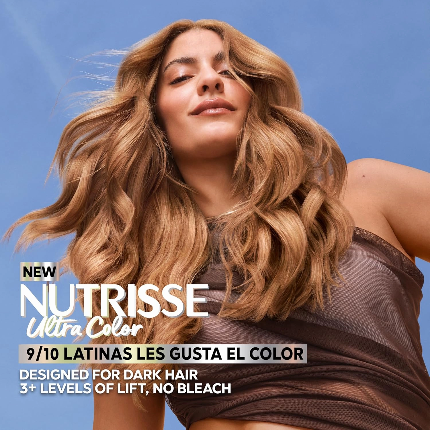 Garnier Nutrisse Ultra Color Nourishing Bold Permanent Hair Color Creme, LC1 Hi-Lift Light Brown (Salted Caramelo), Pack of 2, Hair Dye Kit for 8 Weeks of Bold Hair Color Even on Dark Bases