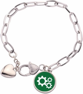 Gear Mechanical Physical Structure Heart Chain Bracelet Jewelry Charm Fashion
