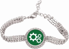 Gear Mechanical Physical Structure Tennis Chain Anklet Bracelet Diamond Jewelry