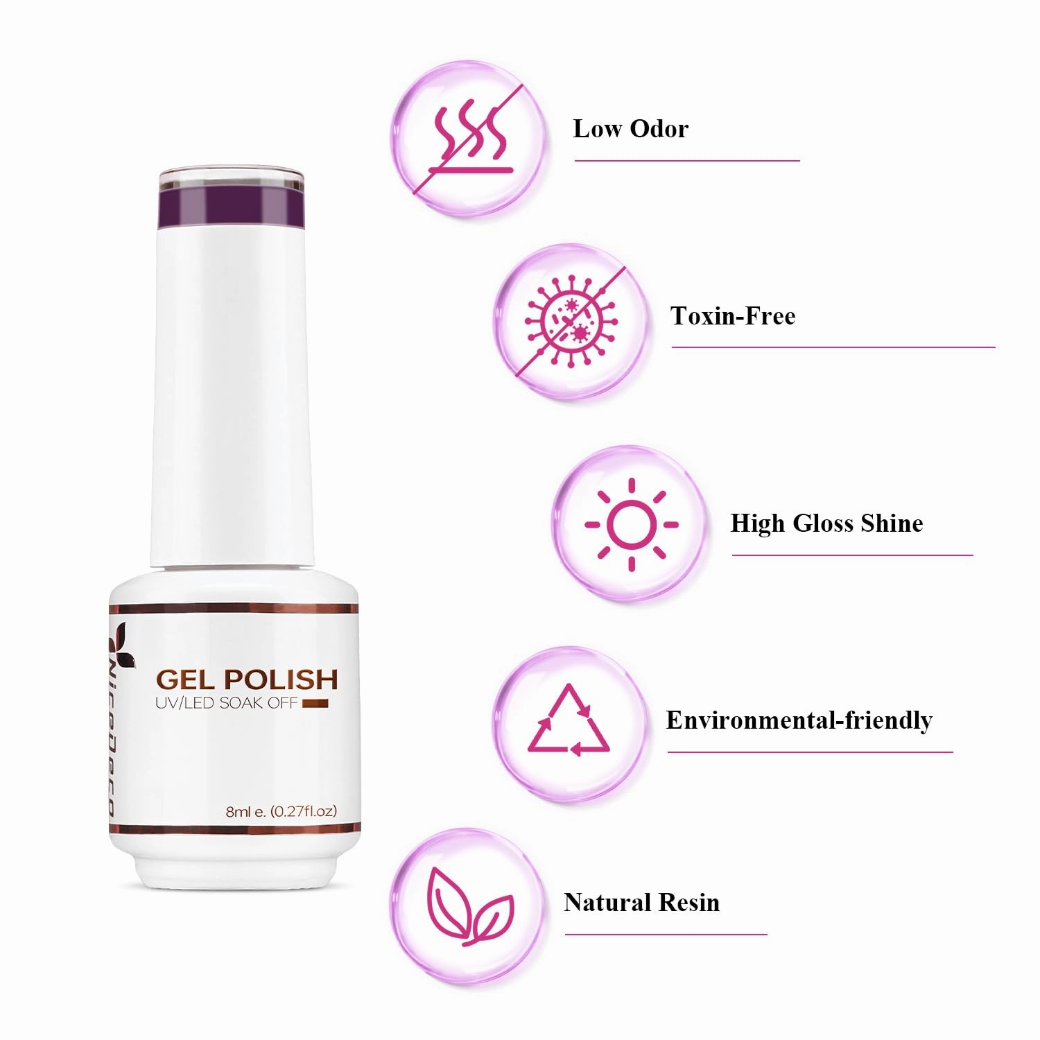 Gel Nail Polish 6 Pcs 8ml Purple Lilac Violet Color Soak Off LED U V Gel Nail Kit Manicure DIY Home for Women