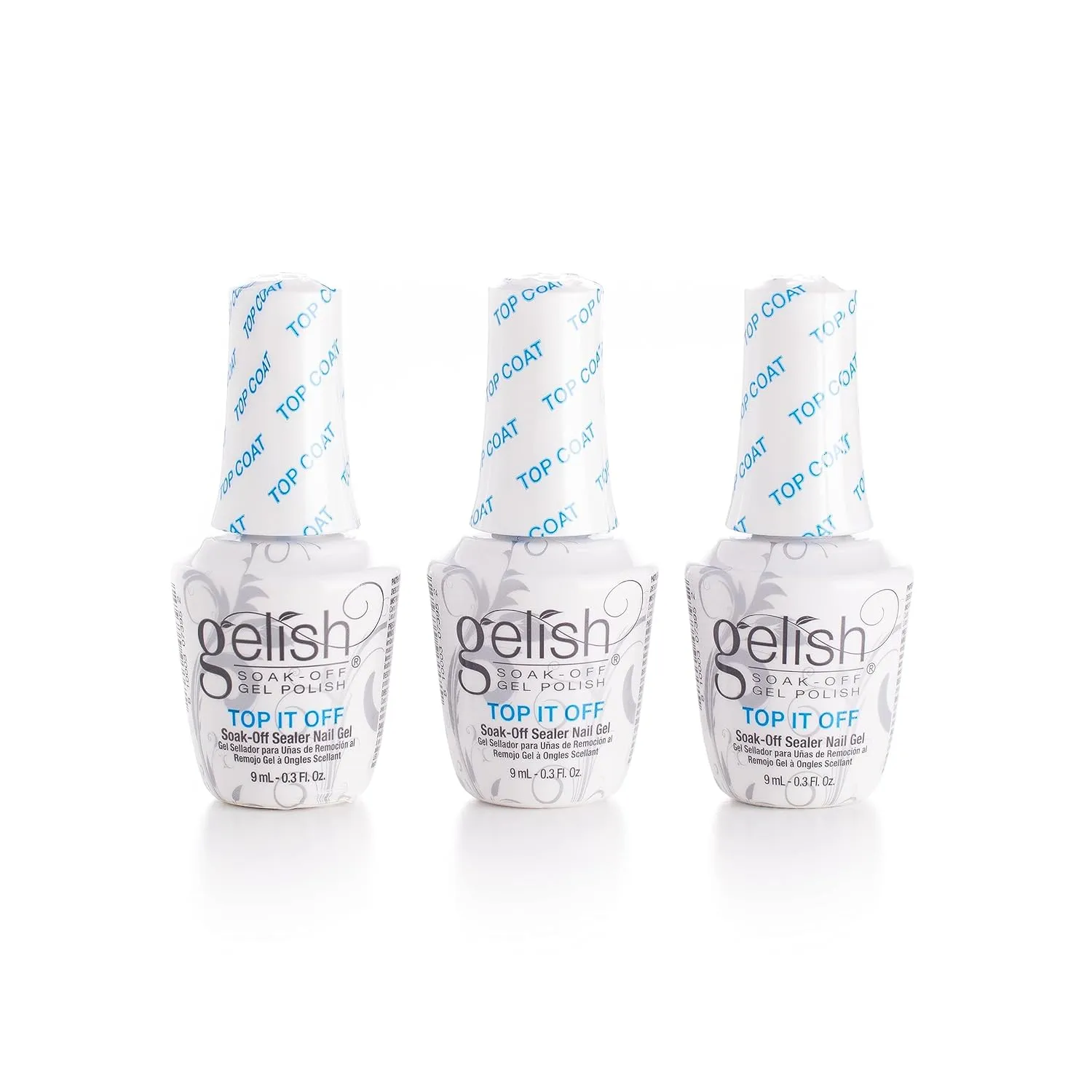 Gelish MINI 9mL Essentials Value Pack – LED/UV Cure, Long-Lasting, Chip-Resistant, Professional Gel Nail Kit for Manicures (Top It Off Trio)