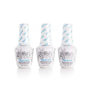 Gelish MINI 9mL Essentials Value Pack – LED/UV Cure, Long-Lasting, Chip-Resistant, Professional Gel Nail Kit for Manicures (Top It Off Trio)