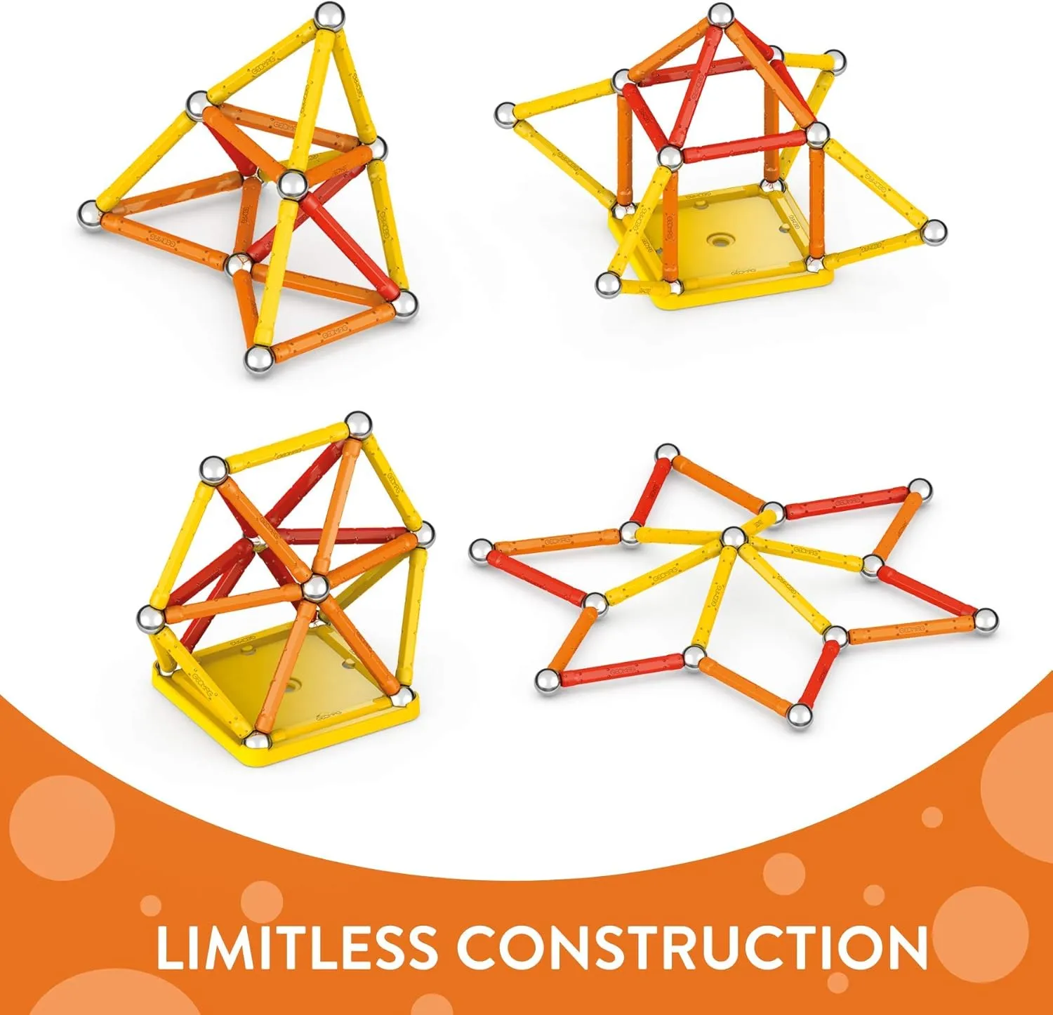 Geomag Magnetic Toys Classics 42-Piece Building Set for Kids Ages 3-99 | Swiss-Made STEM & STEAM Authenticated Educational Toy Made from 100% Recycled Plastic | Creative Learning Play