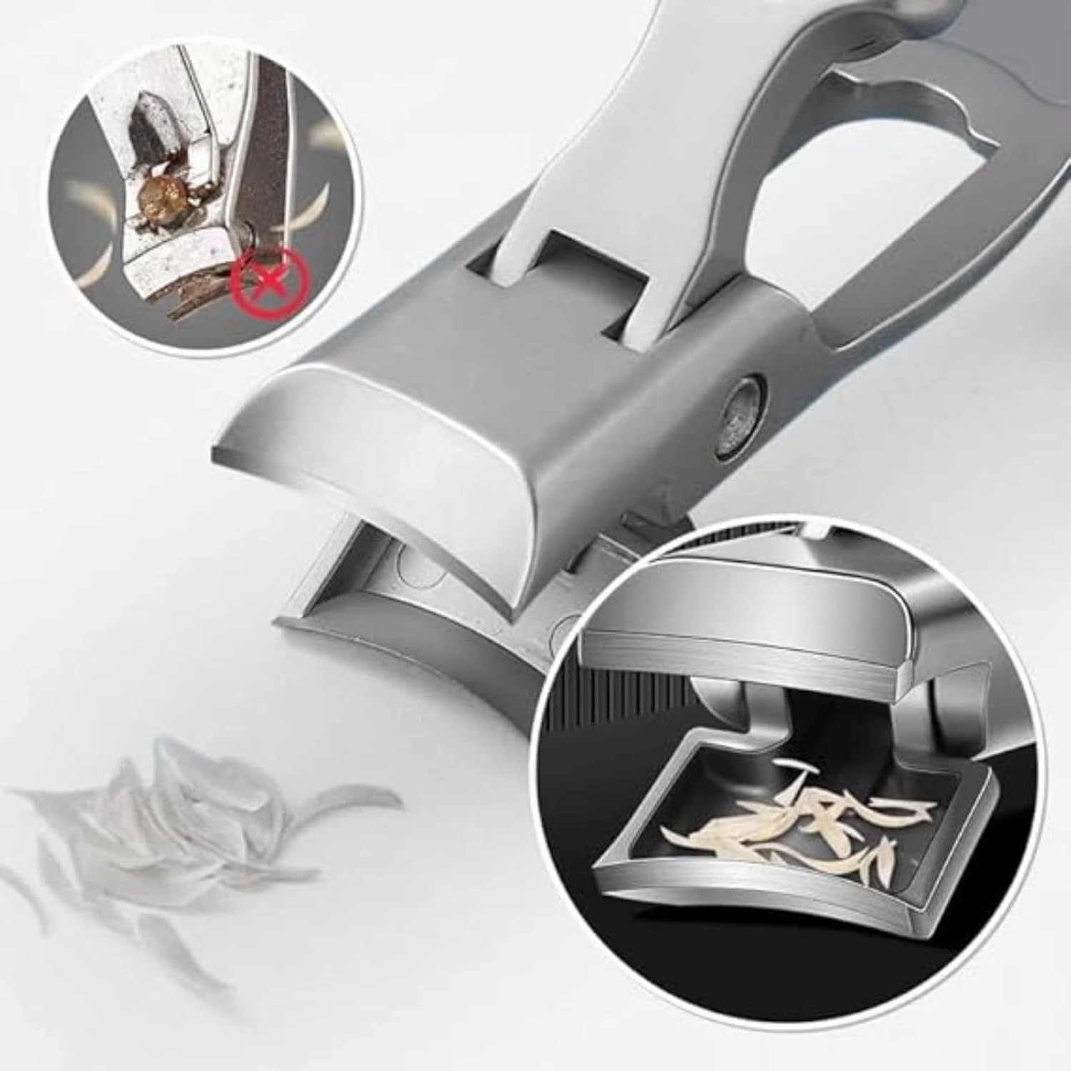 German Nail Clippers for Men, 2024 New Ultra Sharp Nail Clippers, Professional Extra Large Heavy Duty Toe Clippers with Catcher File, Professional Nail Clippers for Seniors (Silver)