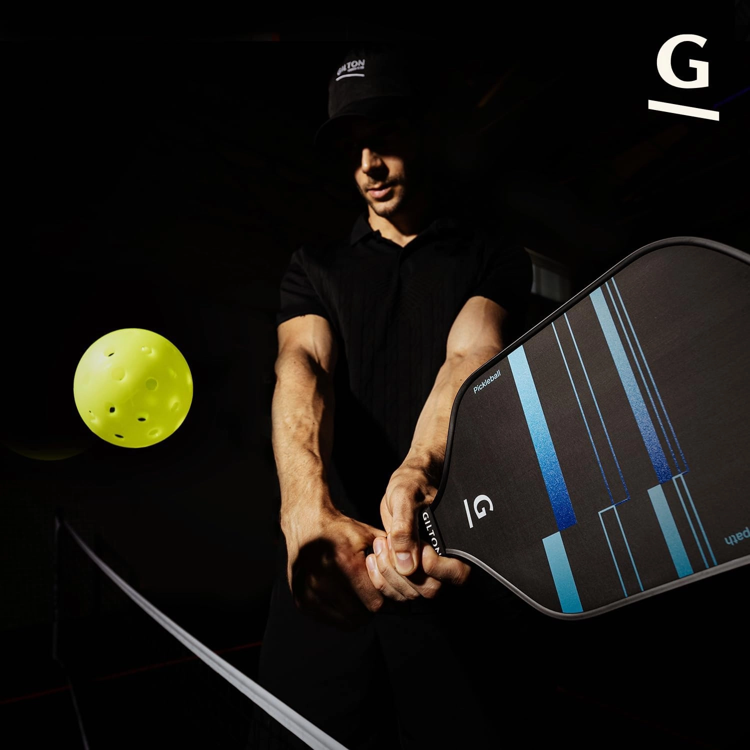 GILTON Pickleball Paddle Set of 2 - T700 Raw Carbon Fiber Surface - USAPA Approved Pickleball Rackets - 16mm Honeycomb Core - 2 Paddles,2 Balls,3 Overgrips,1 Eraser Block,Paddle Cover - Lightweight