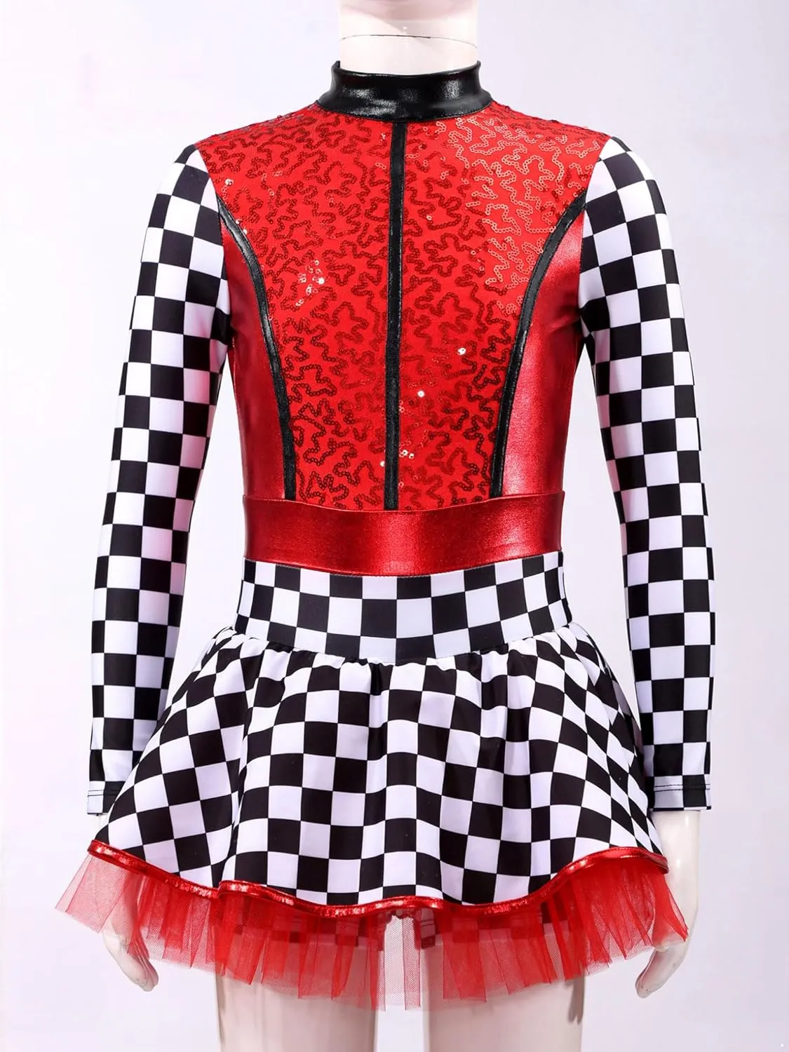 Girls Racing Driver Costume Kids Cosplay Race Car Driver Outfit Shiny Sequins Jumpsuit Halloween Fancy Dress