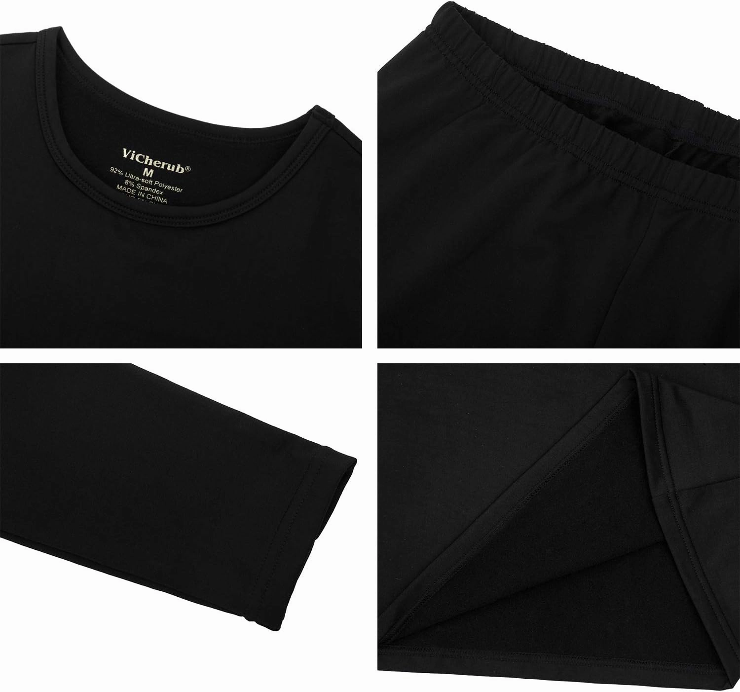 Girls Thermal Underwear Set for Kids Long Johns Fleece Lined Base Layer Top & Bottom Cold Winter Thermals