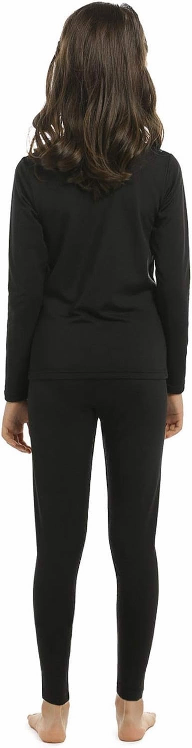 Girls Thermal Underwear Set for Kids Long Johns Fleece Lined Base Layer Top & Bottom Cold Winter Thermals
