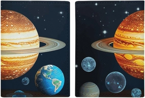 Glow in The Dark Solar System Planet Travel Passport Holder with Credit Card Slots And Boarding Pass Slot Passport Book Holder for Passports Credit Cards Boarding Passes