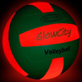 GlowCity Glow in The Dark Volleyball - Light Up Volleyballs for Kids, Teens and Adults with 2 LED Lights and Pre-Installed Batteries - Official Size and Weight﻿