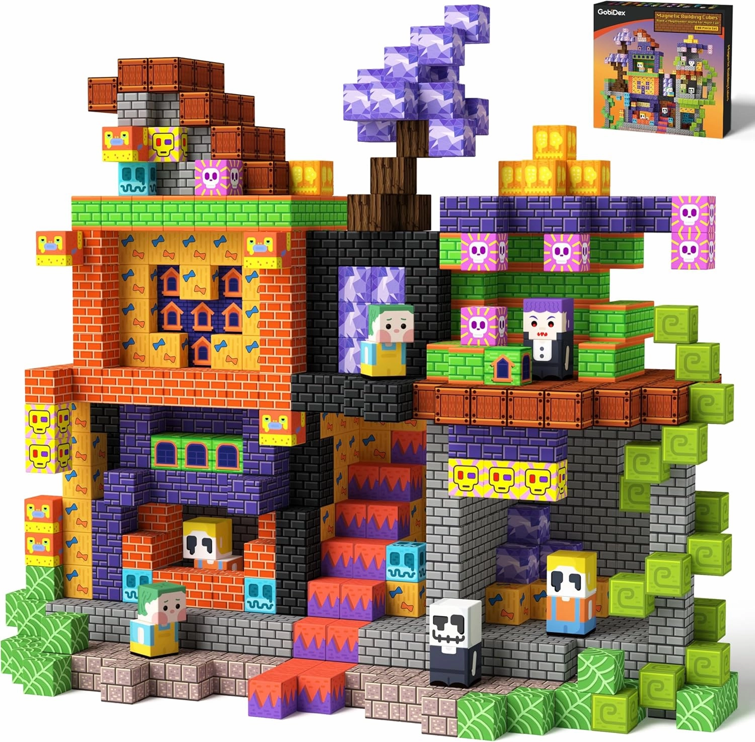 GobiDex Magnetic Blocks, 100PCS Building Toys for Kids 3 , Upgraded Zomblock STEM Sensory Magnets Construction Set, Birthday for Boys & Girls