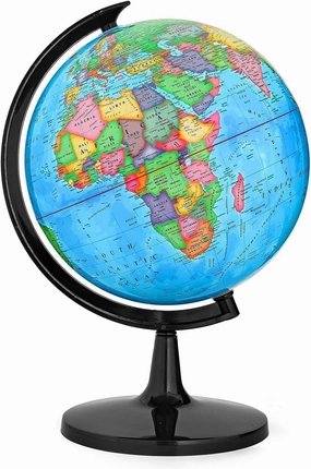 GOCHANGE Political Globe, 13" Educational Globes for Classroom, Educational Tool for Teachers, Parent, 360° Spinning Globe, Suitable for Age 8  Children