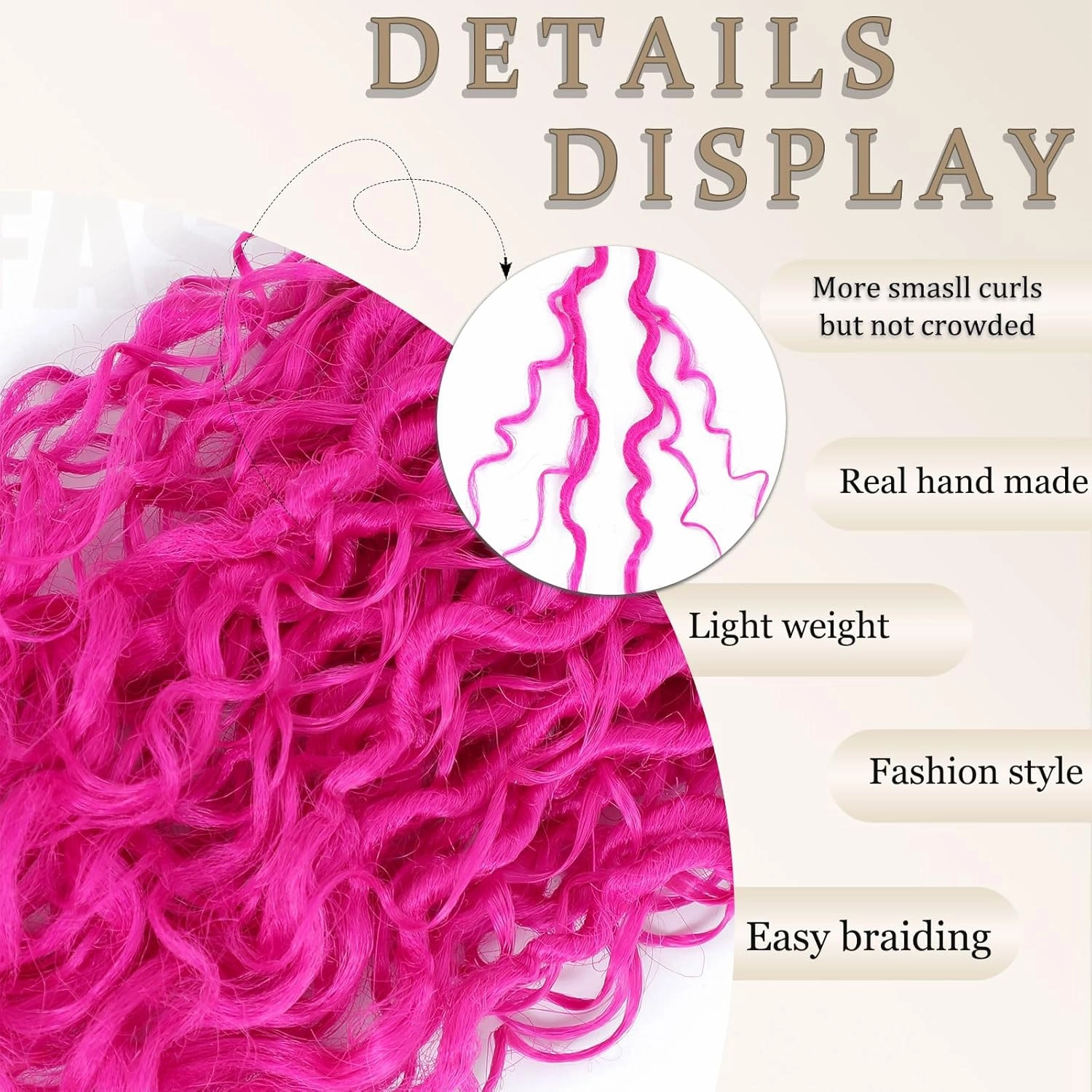 Goddess Locs 10 Inch, 9 Packs Boho Faux Crochet Hair for Black Women, Soft With Curly Ends Pre-Looped Braids (10 Inch, Pack of 9, Hot Pink)
