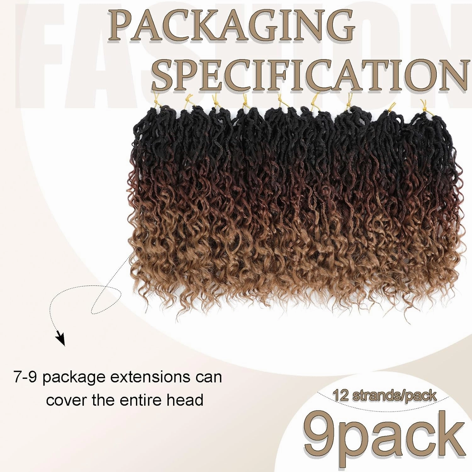 Goddess Locs Crochet Hair 10inch,9 Pakcs Boho Locs Crochet Hair,Faux Locs Crochet Hair for Black Women,Soft Locs With Curly Ends Pre Looped Crochet Braids(10inch(pack of 9),1B/33/30)