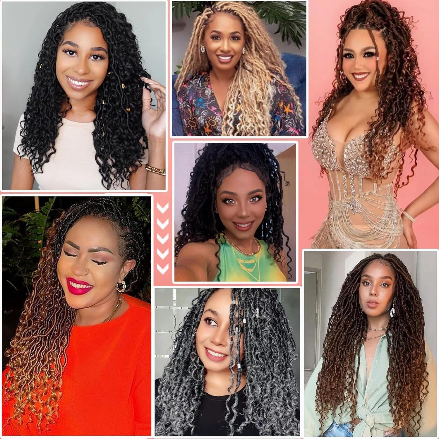 Goddess Locs Crochet Hair 10inch,9 Pakcs Boho Locs Crochet Hair,Faux Locs Crochet Hair for Black Women,Soft Locs With Curly Ends Pre Looped Crochet Braids(10inch(pack of 9),1B#)