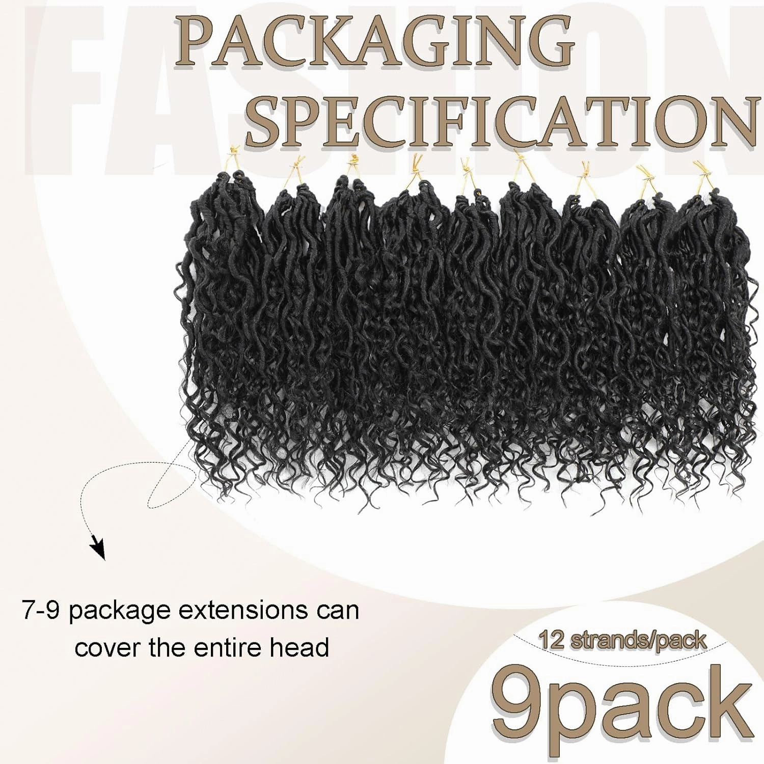 Goddess Locs Crochet Hair 10inch,9 Pakcs Boho Locs Crochet Hair,Faux Locs Crochet Hair for Black Women,Soft Locs With Curly Ends Pre Looped Crochet Braids(10inch(pack of 9),1B#)