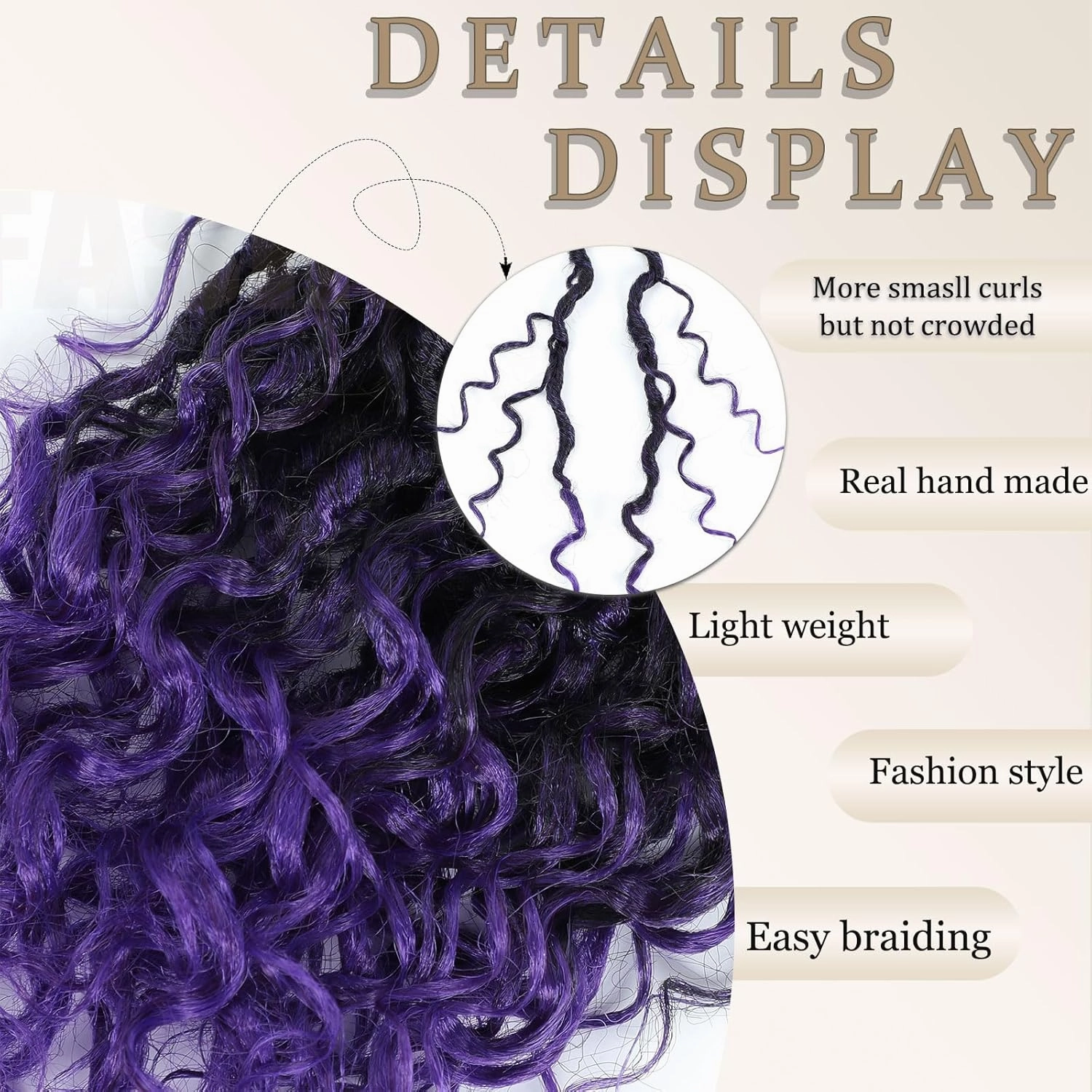 Goddess Locs Crochet Hair 10inch,9 Pakcs Boho Locs Crochet Hair,Faux Locs Crochet Hair for Black Women,Soft Locs With Curly Ends Pre Looped Crochet Braids(10inch(pack of 9),T/purple)