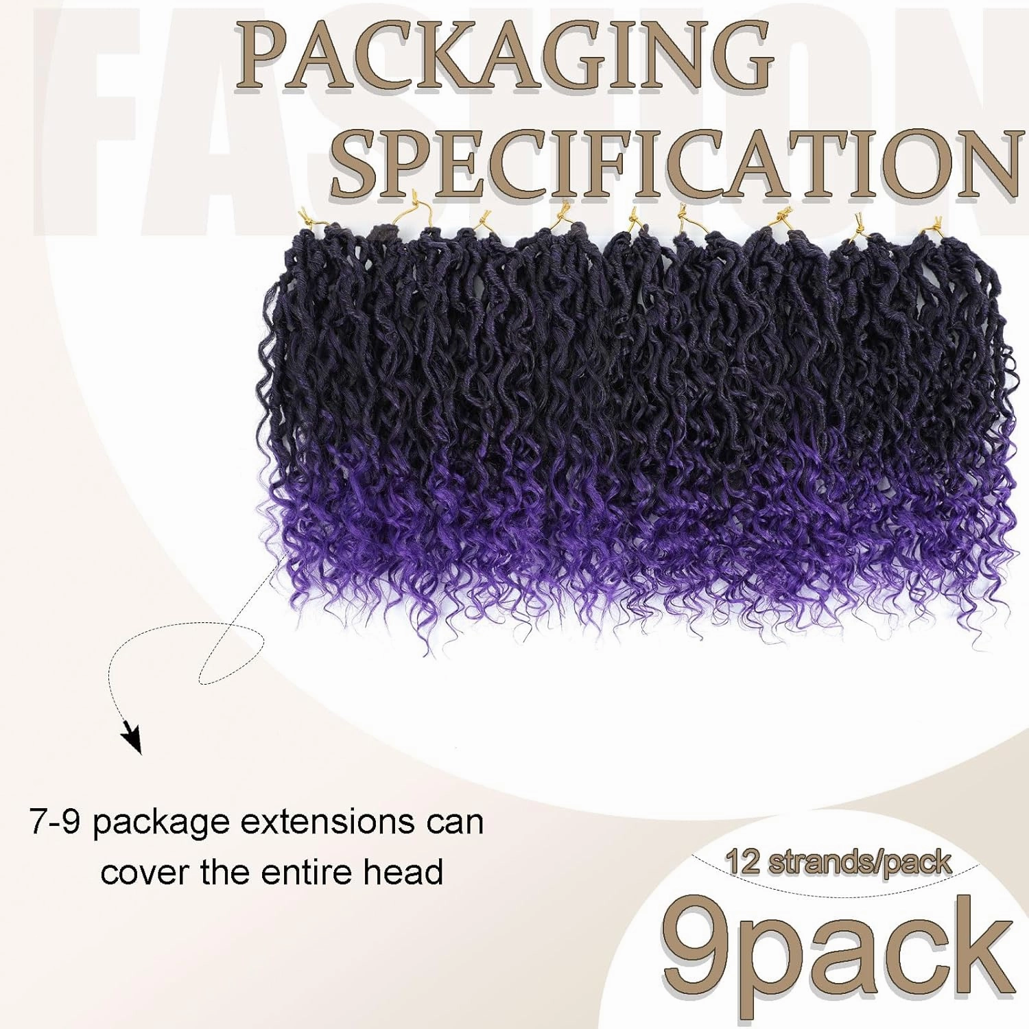 Goddess Locs Crochet Hair 10inch,9 Pakcs Boho Locs Crochet Hair,Faux Locs Crochet Hair for Black Women,Soft Locs With Curly Ends Pre Looped Crochet Braids(10inch(pack of 9),T/purple)