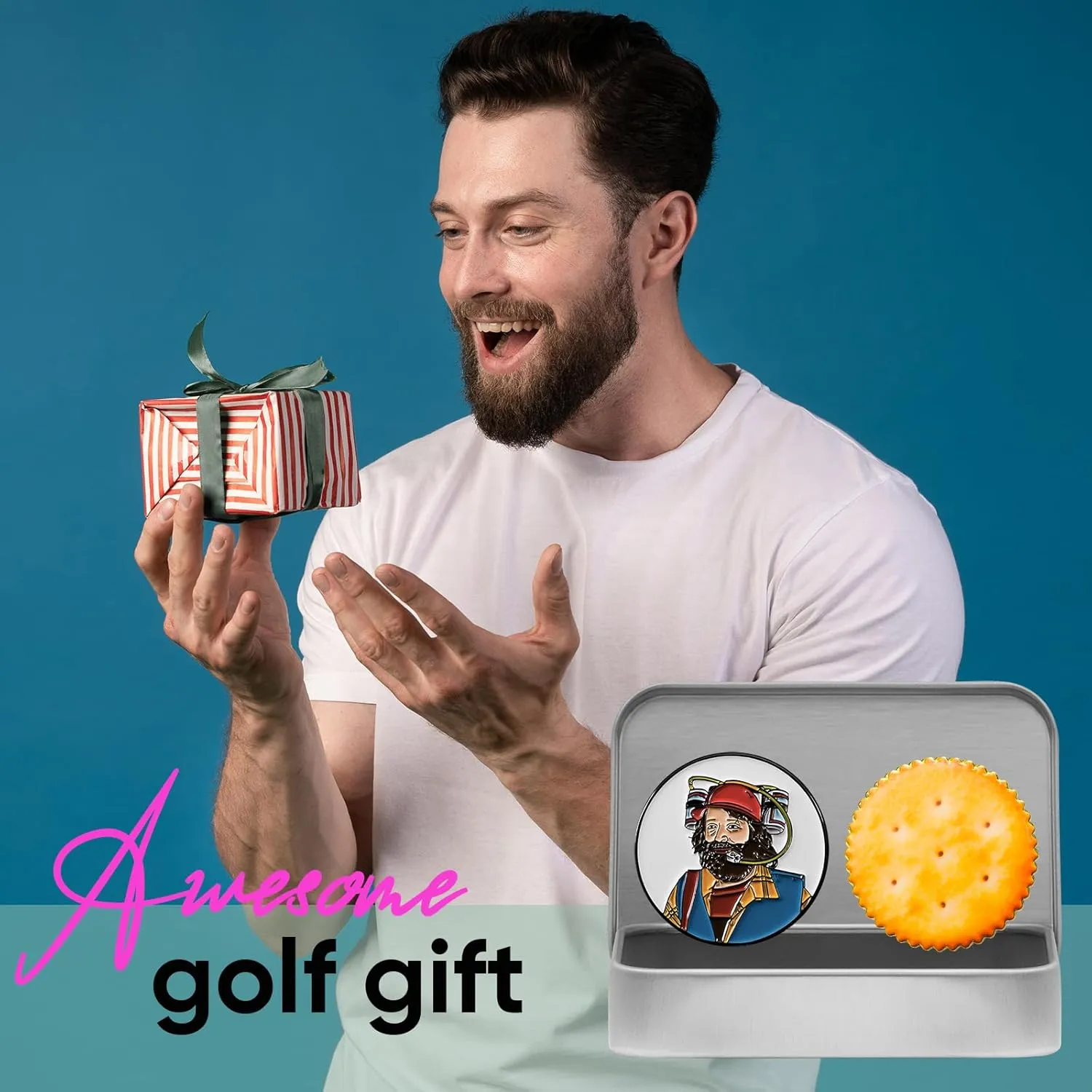 Golf Ball Markers with Hat Clip Box Set - Golf Gifts Golf Accessories for Men and Women Golfers