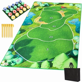 Golf Chipping Game Mat Set - 47"x70" Golf Game Outdoor Indoor Practice Mat for Home Backyard Garage Game Yard(No Club)